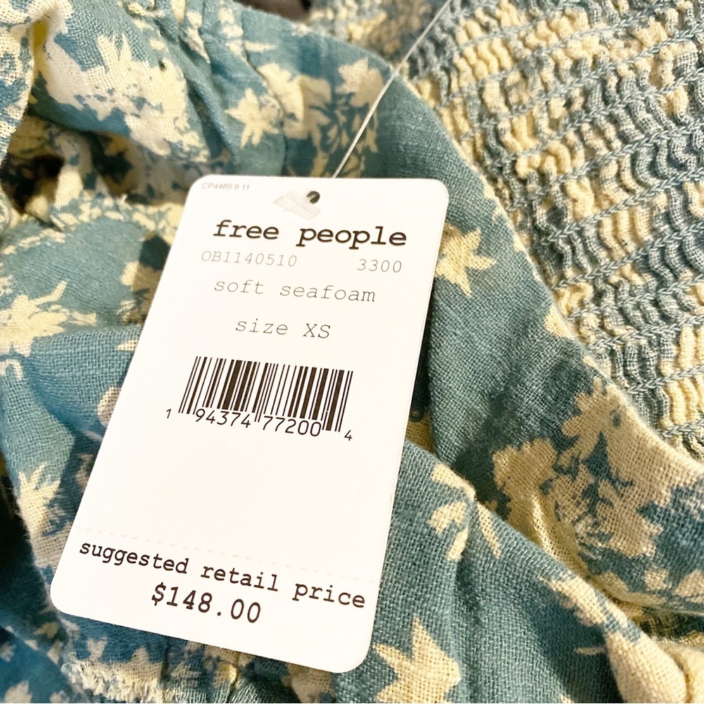 NEW Free People Ellie Floral Boho Prairie Cottagecore Tier Maxi Cotton Dress XS - Picture 13 of 15